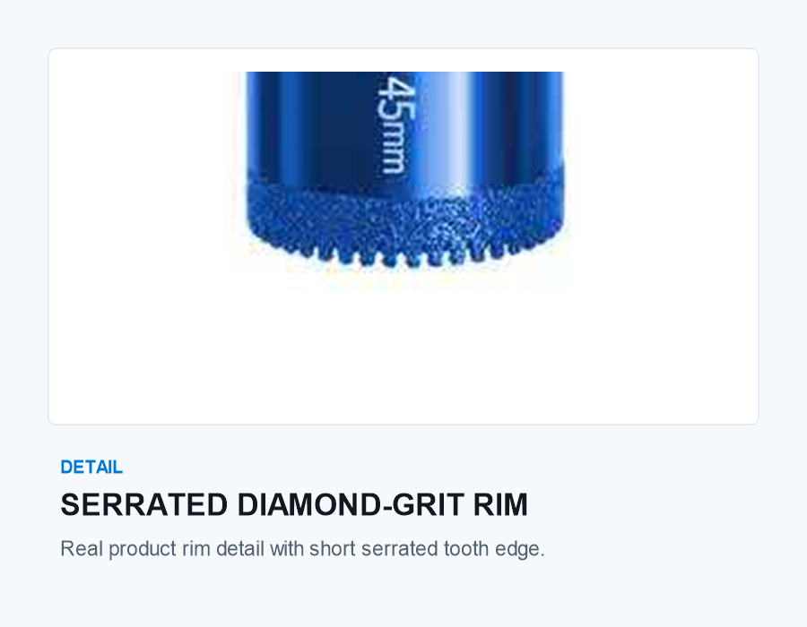 BK-9072 serrated diamond grit rim close up