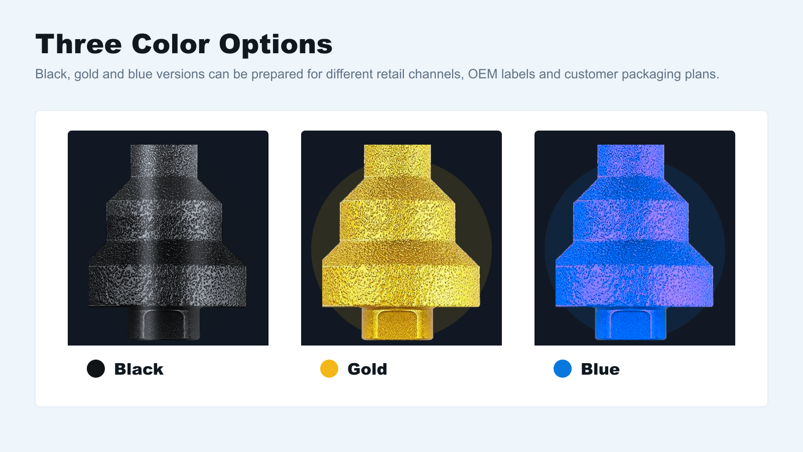 BK-9073 black gold blue color options