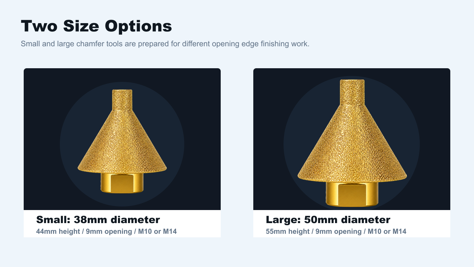 BK-9074 38mm and 50mm size options