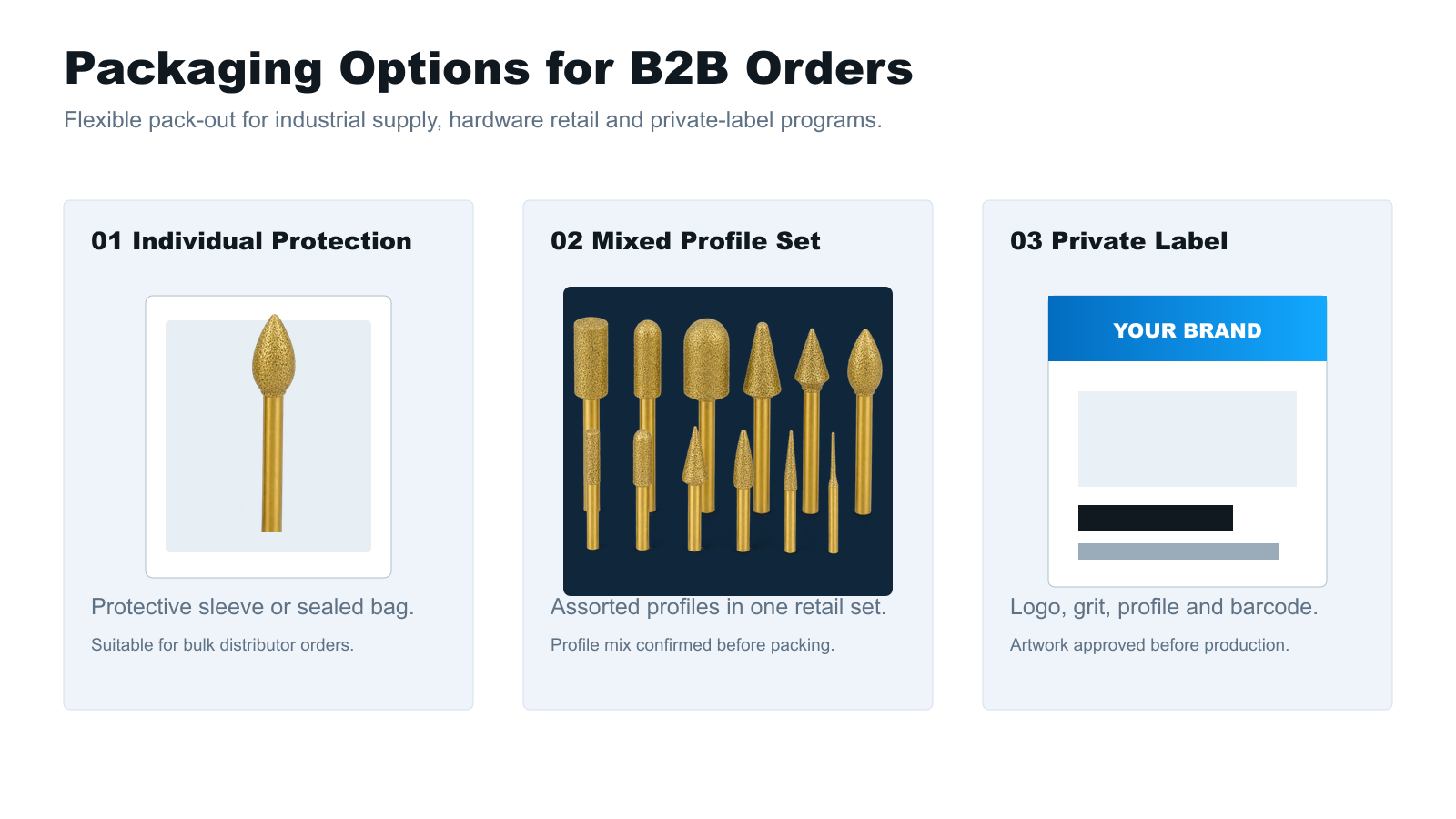 BK-9078 individual mixed set and private label packaging options