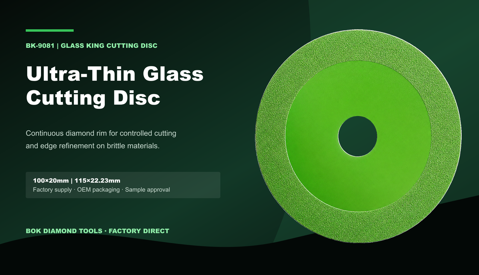 BK-9081 Glass King ultra-thin diamond glass cutting disc