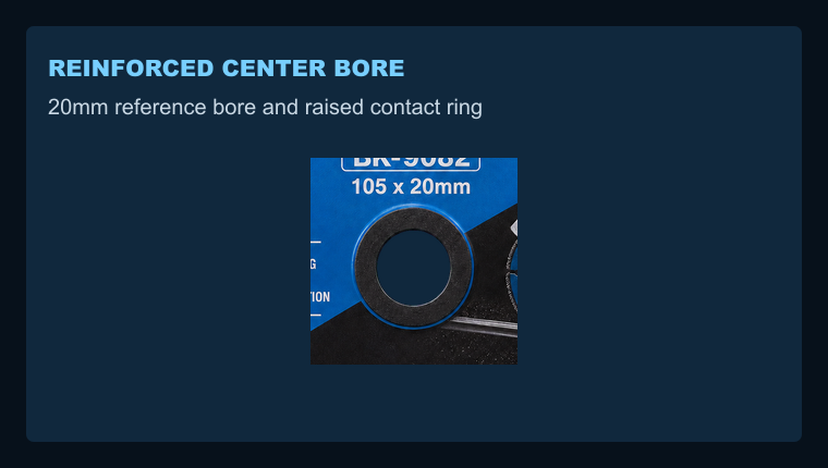 BK-9082 reinforced center bore