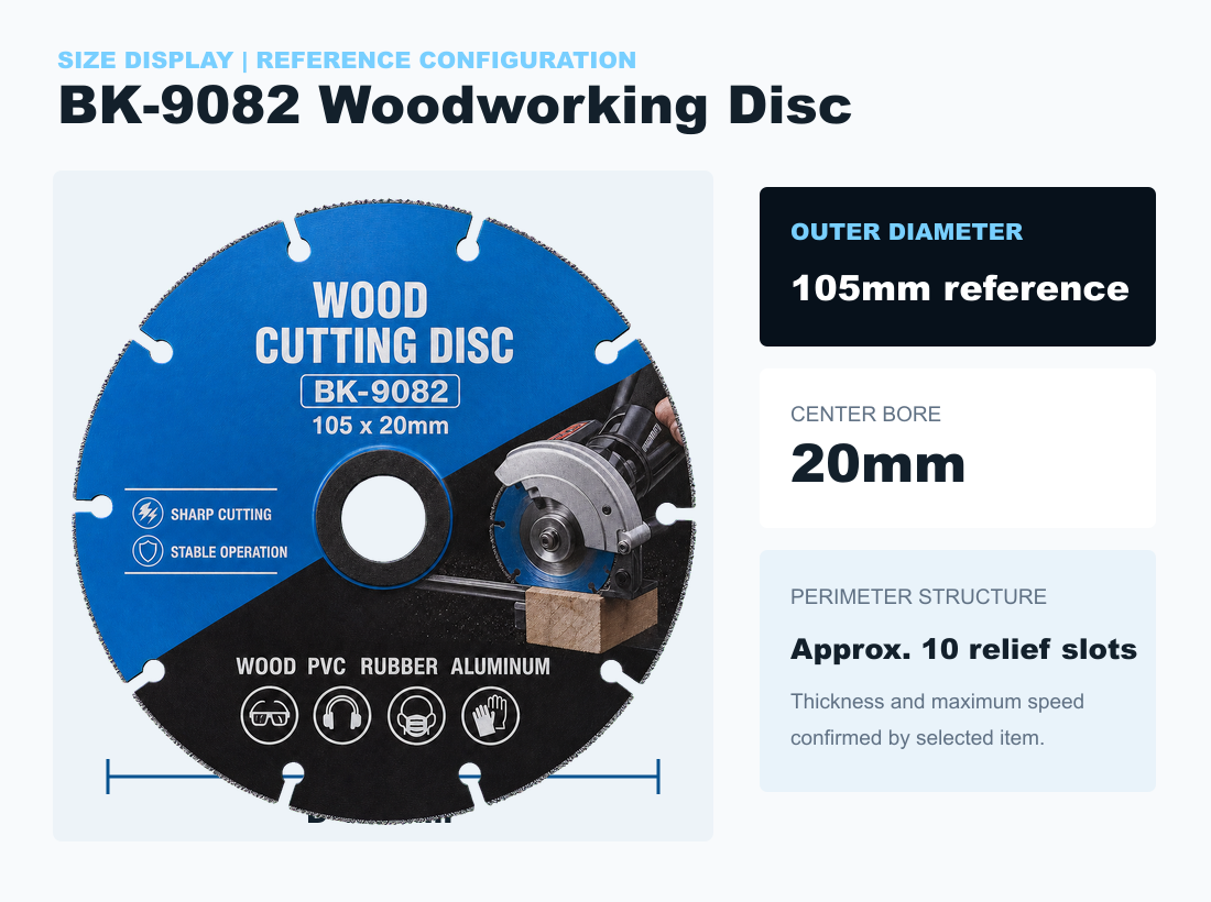 BK-9082 reference diameter bore slot count and thin body diagram