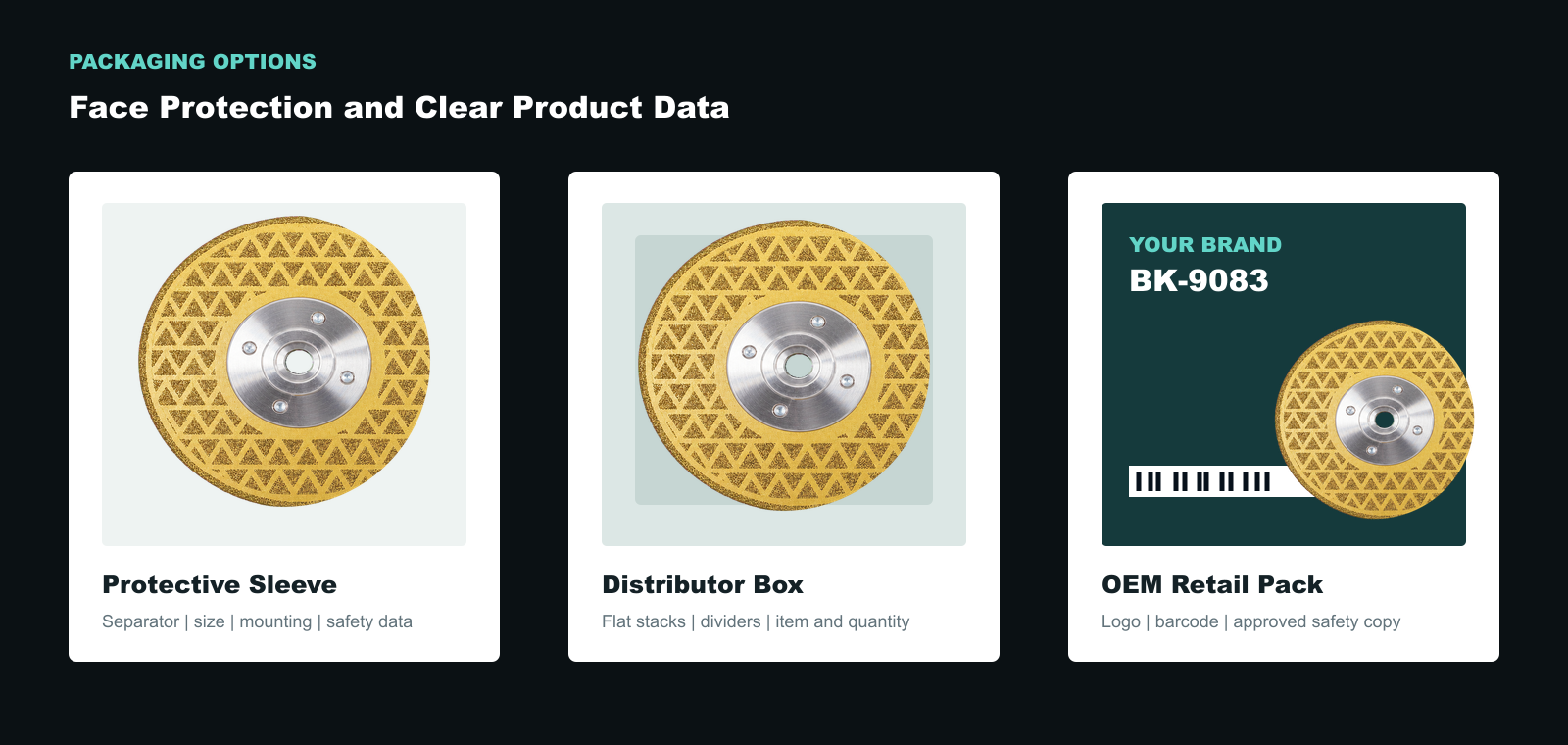 BK-9083 protective sleeve distributor box and OEM packaging options