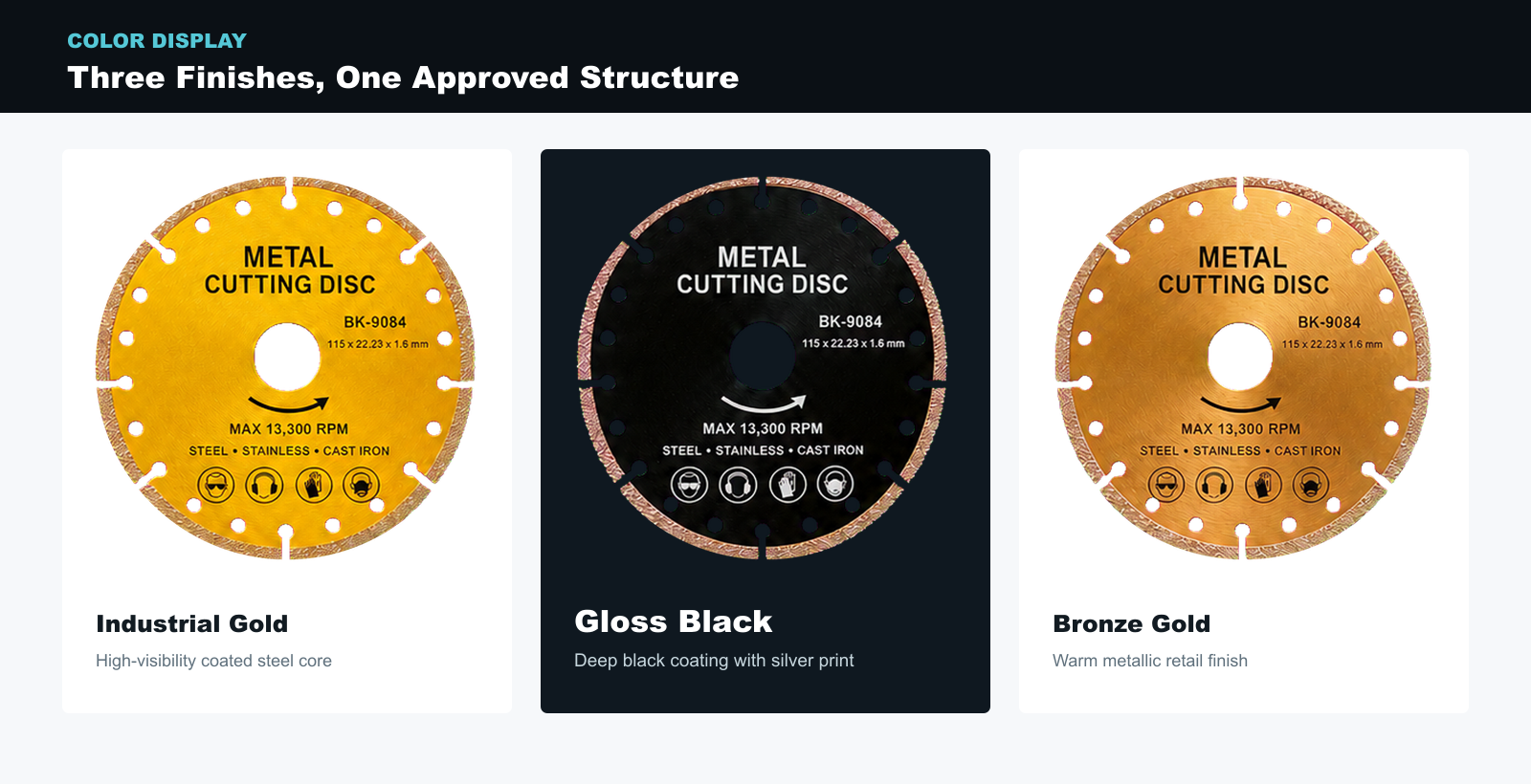 BK-9084 gold black and bronze color options