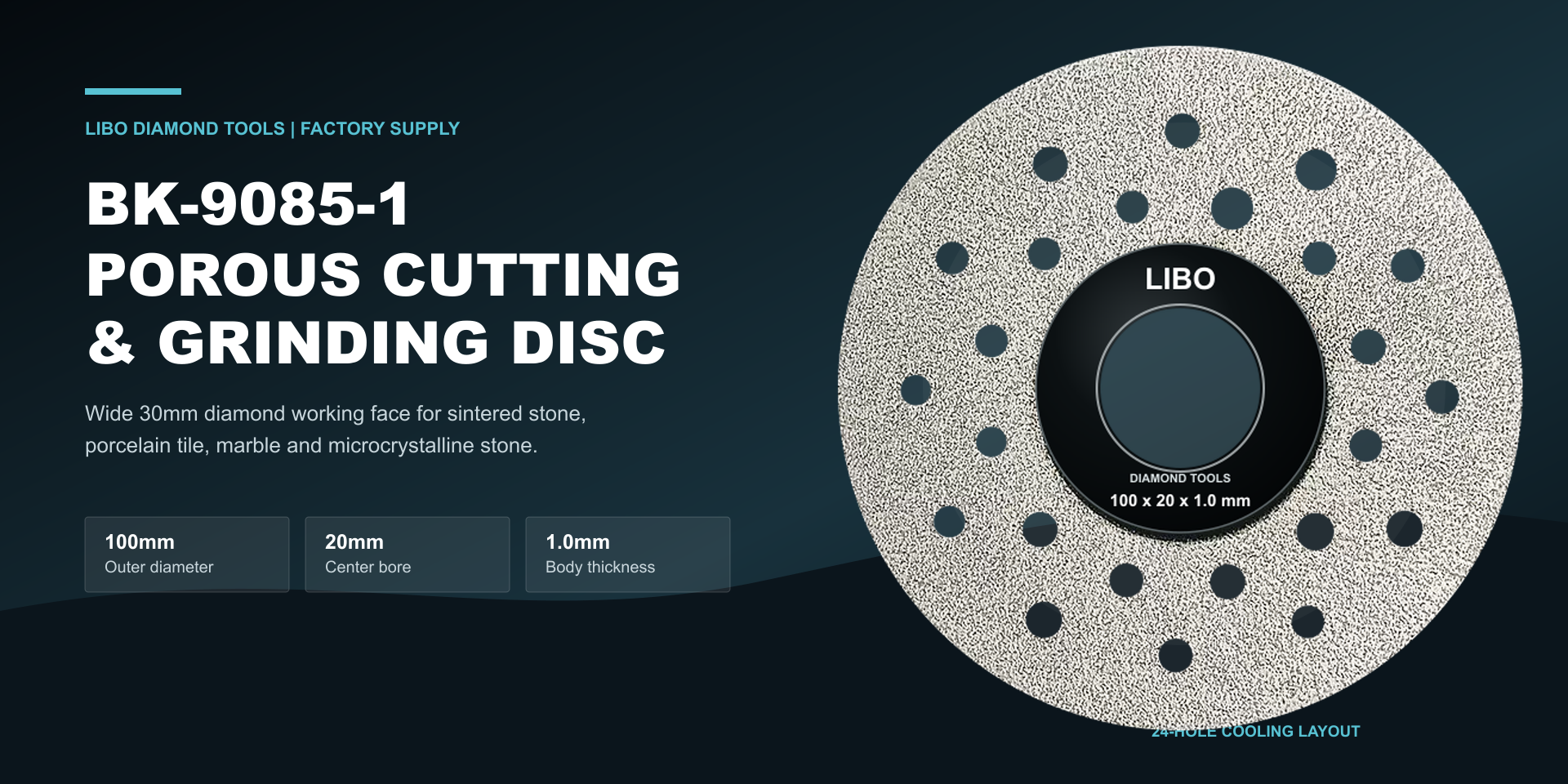 LIBO BK-9085-1 porous diamond cutting and grinding disc