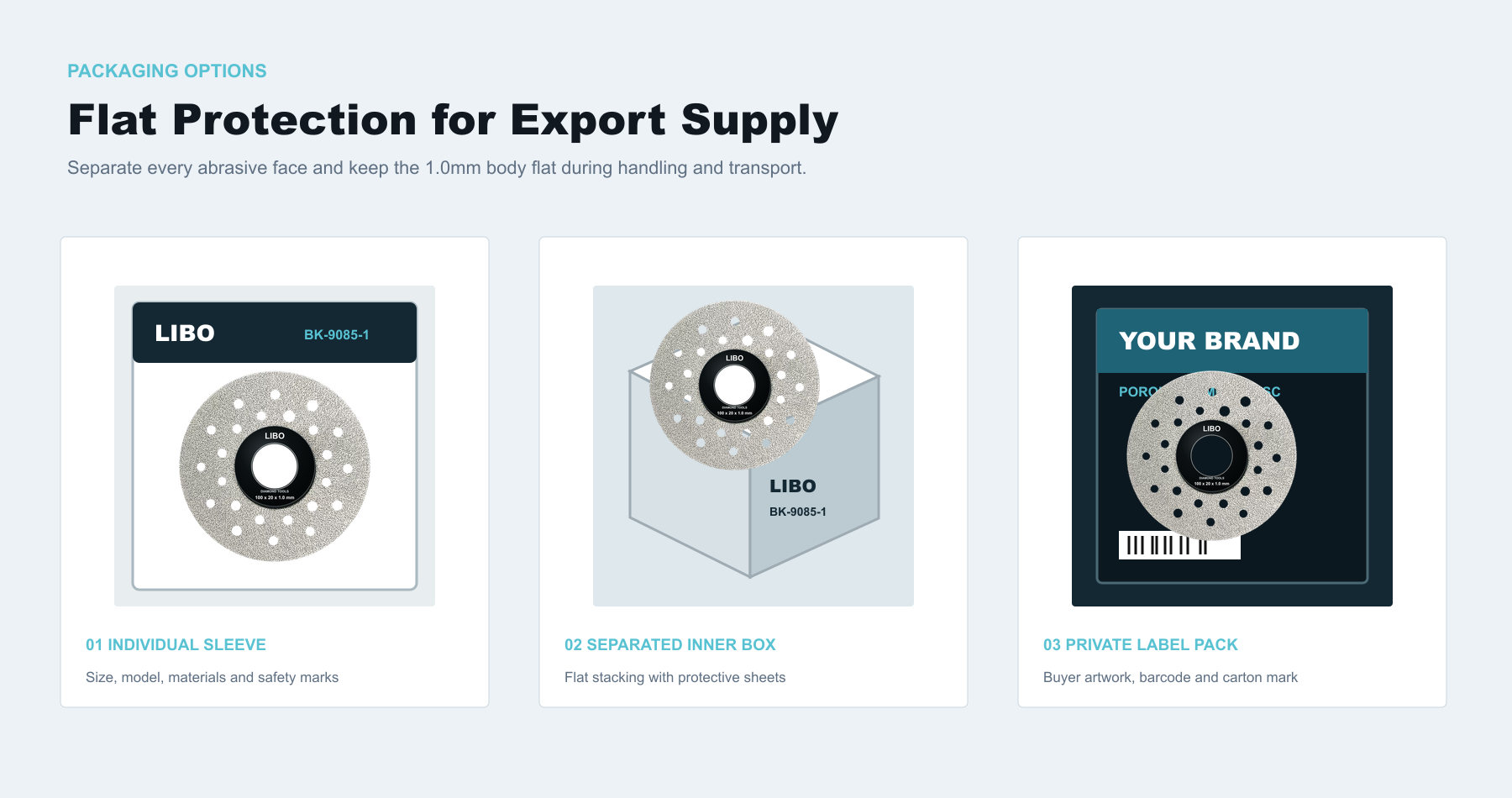 BK-9085-1 individual sleeve inner box and OEM packaging options
