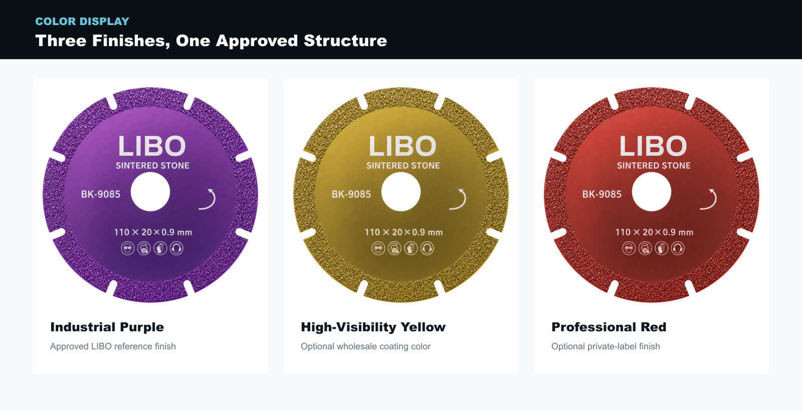 BK-9085 purple yellow and red color options