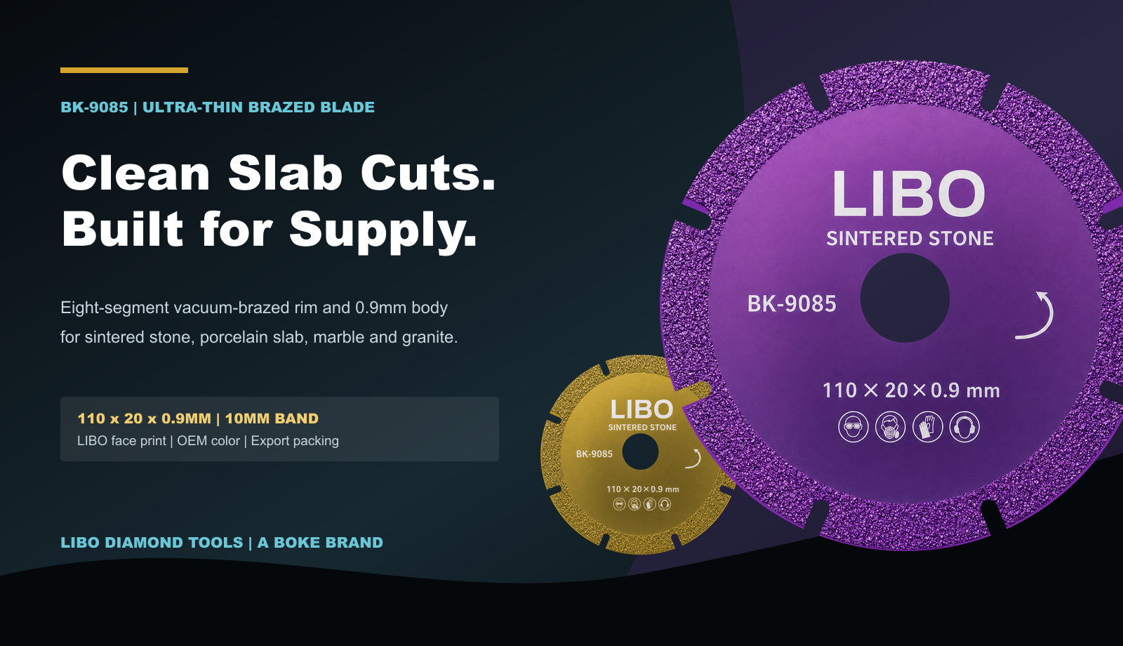 LIBO BK-9085 ultra-thin brazed sintered stone cutting blade