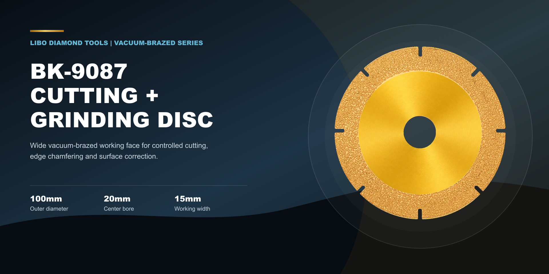LIBO BK-9087 vacuum-brazed cutting and grinding disc